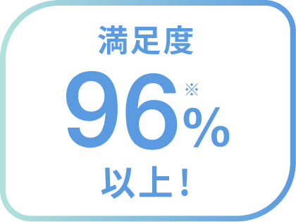満足度96%以上！